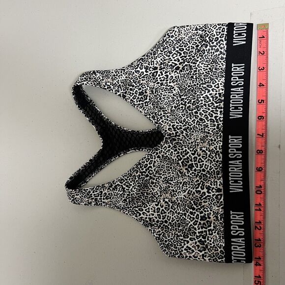 Victoria Sport Leopard Print Sports Bra XS Mesh Racerback Pullover Athleisure - Picture 4 of 7